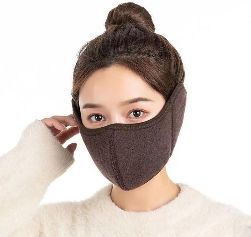 TecHong Unisex Winter Warm Mask with Ear Cover - 360 Degree Wrap Dustproof Breathable Half Face Mouth Cover Face Earflaps - Image 1